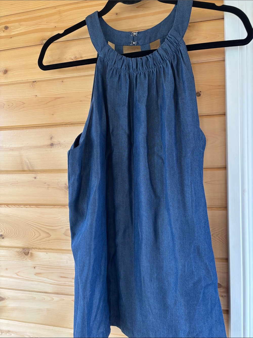 Cynthia Rowley Blue Denim Halter-Style Tank